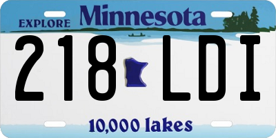 MN license plate 218LDI