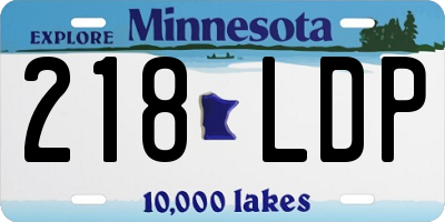 MN license plate 218LDP
