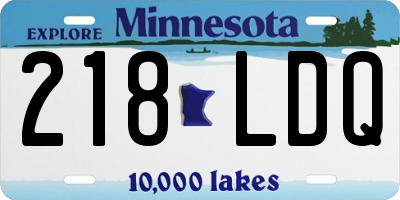 MN license plate 218LDQ