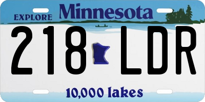 MN license plate 218LDR
