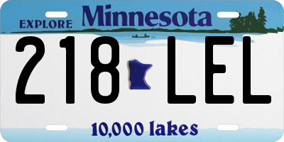 MN license plate 218LEL