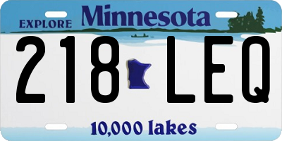 MN license plate 218LEQ