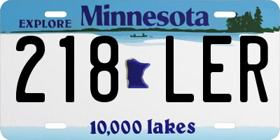 MN license plate 218LER