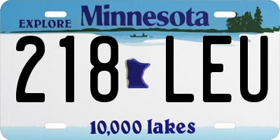 MN license plate 218LEU