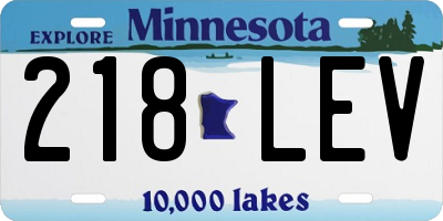 MN license plate 218LEV