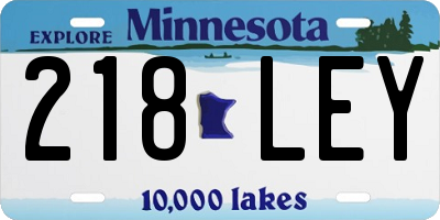 MN license plate 218LEY