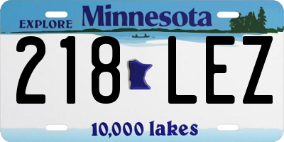 MN license plate 218LEZ