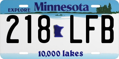 MN license plate 218LFB