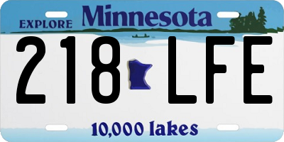 MN license plate 218LFE