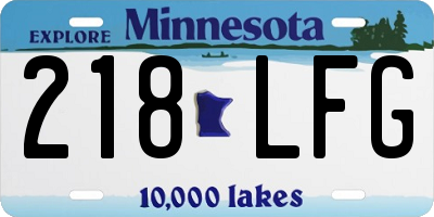MN license plate 218LFG