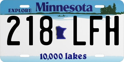 MN license plate 218LFH