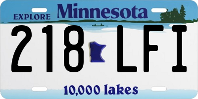 MN license plate 218LFI