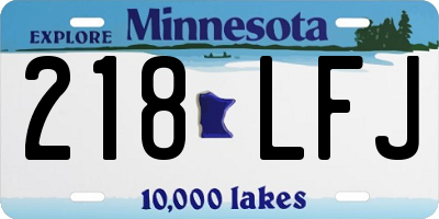 MN license plate 218LFJ