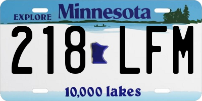 MN license plate 218LFM