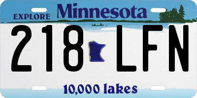 MN license plate 218LFN