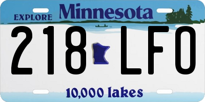 MN license plate 218LFO