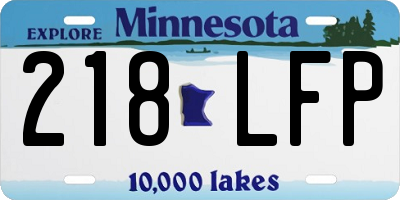 MN license plate 218LFP