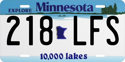 MN license plate 218LFS