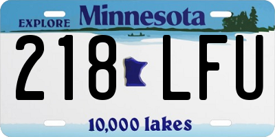 MN license plate 218LFU