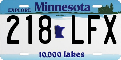 MN license plate 218LFX