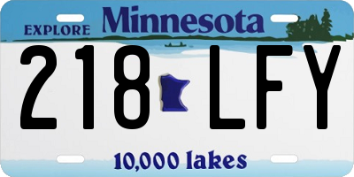 MN license plate 218LFY