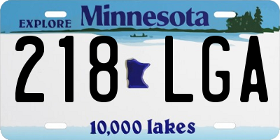MN license plate 218LGA