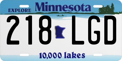 MN license plate 218LGD