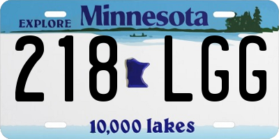 MN license plate 218LGG