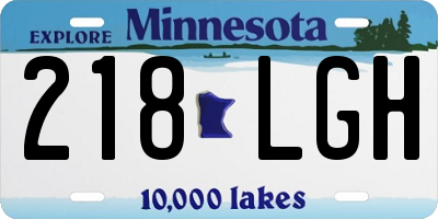 MN license plate 218LGH