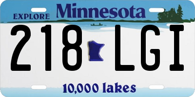 MN license plate 218LGI