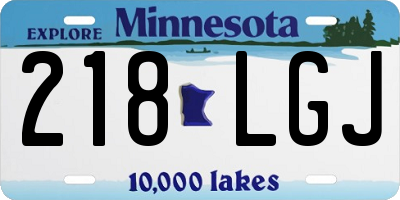 MN license plate 218LGJ