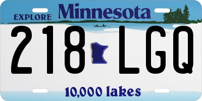 MN license plate 218LGQ