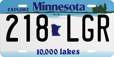 MN license plate 218LGR