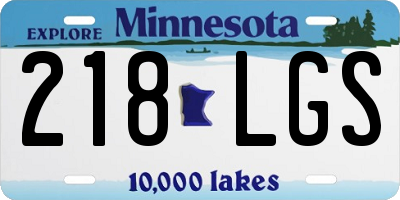 MN license plate 218LGS