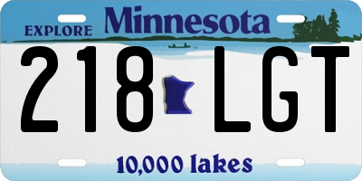 MN license plate 218LGT