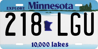 MN license plate 218LGU