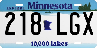 MN license plate 218LGX