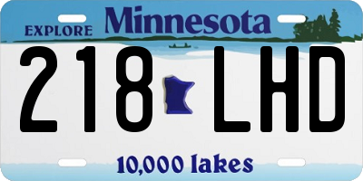 MN license plate 218LHD