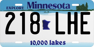MN license plate 218LHE
