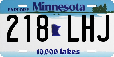 MN license plate 218LHJ