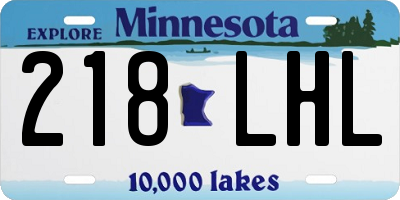 MN license plate 218LHL