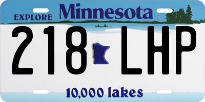 MN license plate 218LHP
