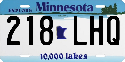 MN license plate 218LHQ