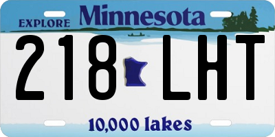MN license plate 218LHT