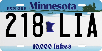 MN license plate 218LIA