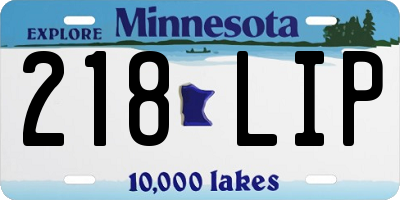 MN license plate 218LIP