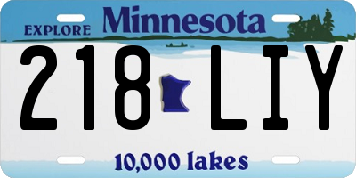 MN license plate 218LIY