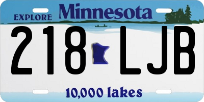 MN license plate 218LJB