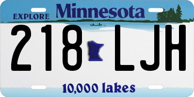 MN license plate 218LJH