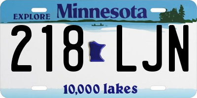 MN license plate 218LJN